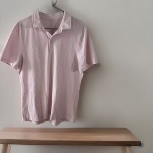Lululemon Mens Evolution‎ Pink Golf Polo Athleisure Breathable *See Photos*